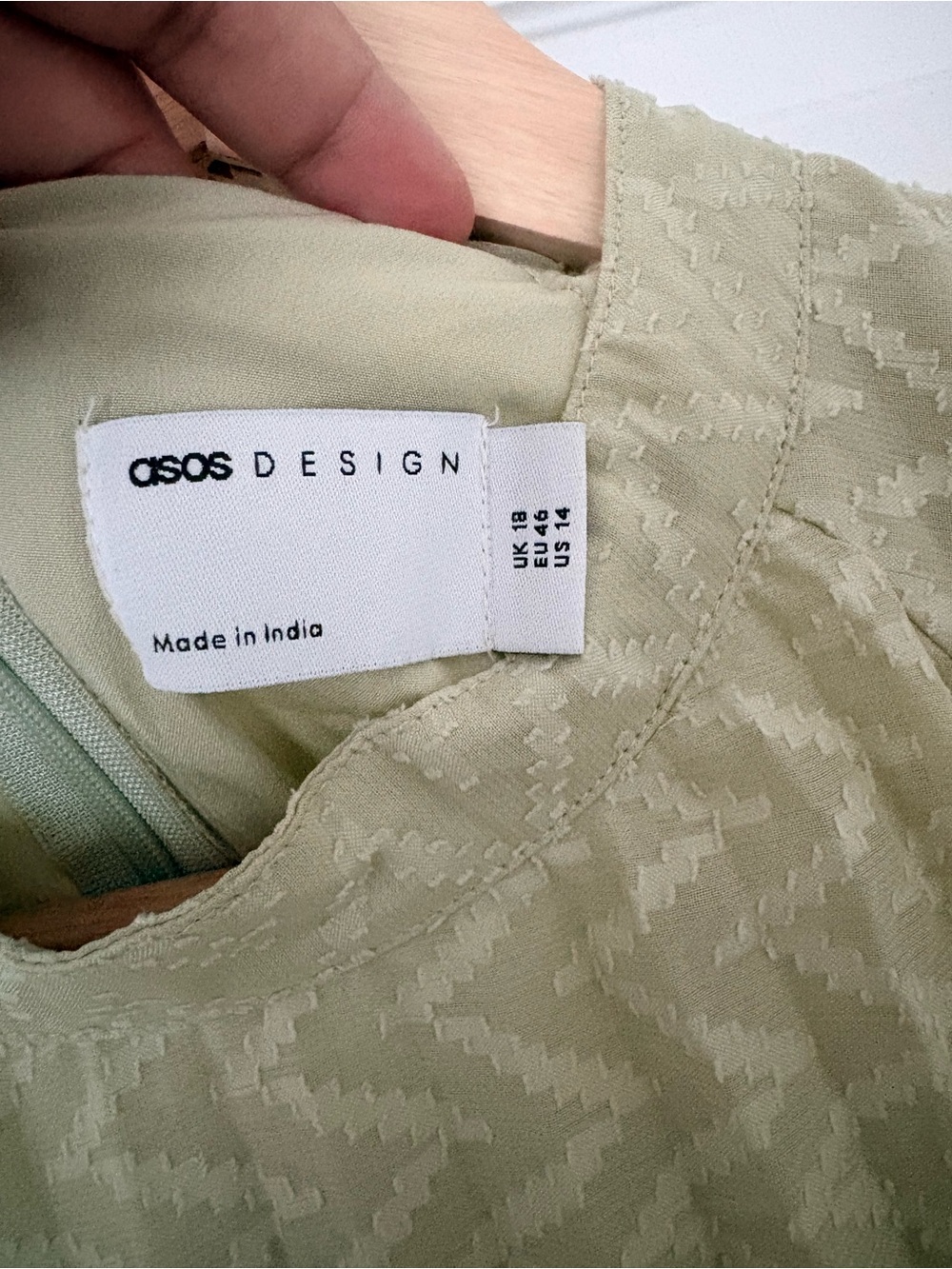 ASOS - Size 14 Sage Green Pleated Midi Dress - Picture 6 of 8